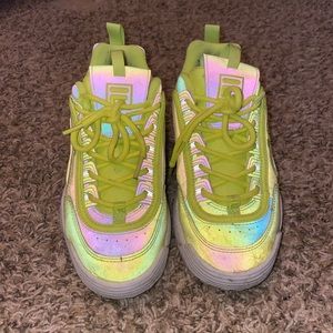 Neon Yellow Reflective Fila’s